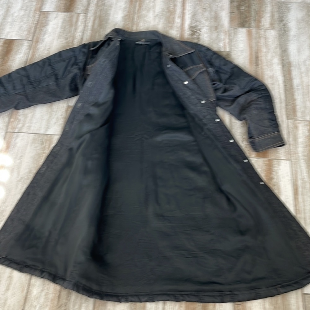 Italian Designer, CRISTINAEFFE, Black/Denim Quilted Puffer Coat. - Picture 8 of 11
